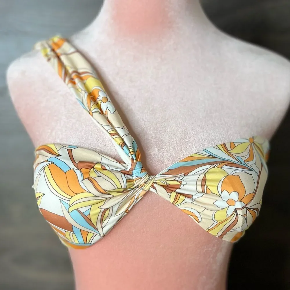l*space Mick Top in Soulshine Floral (Cream/Orange/Yellow/Blue), Size Small. New